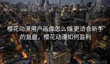 樱花动漫用户画像怎么做 更适合新手的复盘，樱花动漫如何盈利