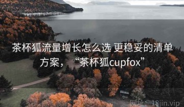 茶杯狐流量增长怎么选 更稳妥的清单方案，“茶杯狐cupfox”