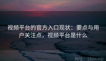 视频平台的官方入口现状：要点与用户关注点，视频平台是什么