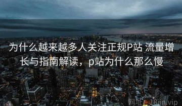为什么越来越多人关注正规P站 流量增长与指南解读，p站为什么那么慢