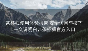 茶杯狐使用体验报告 安全访问与技巧一文说明白，茶杯狐官方入口