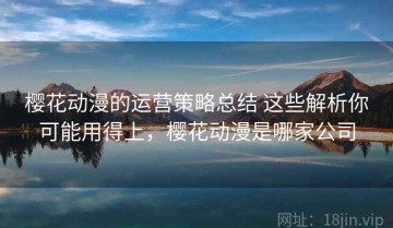 樱花动漫的运营策略总结 这些解析你可能用得上，樱花动漫是哪家公司