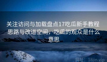 关注访问与加载盘点17吃瓜新手教程 思路与改进空间，吃瓜的观众是什么意思