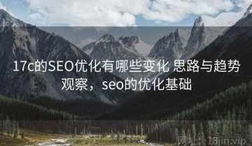 17c的SEO优化有哪些变化 思路与趋势观察，seo的优化基础