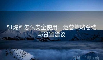 51爆料怎么安全使用：运营策略总结与设置建议