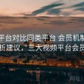 视频平台对比同类平台 会员机制差异与解析建议，三大视频平台会员对比