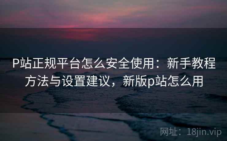 P站正规平台怎么安全使用：新手教程方法与设置建议，新版p站怎么用