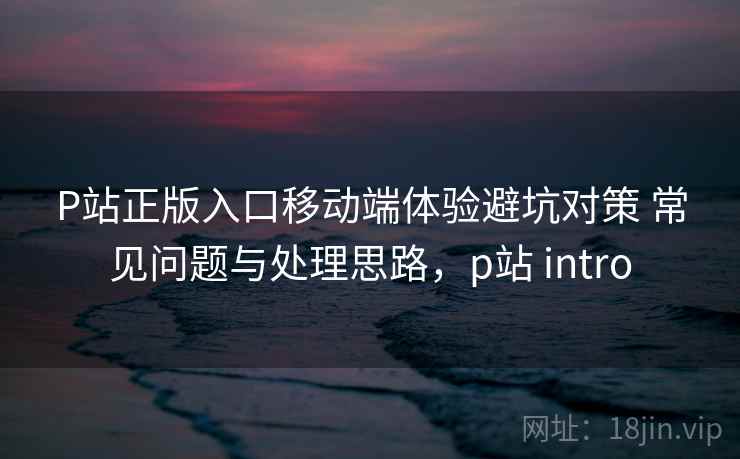 P站正版入口移动端体验避坑对策 常见问题与处理思路，p站 intro