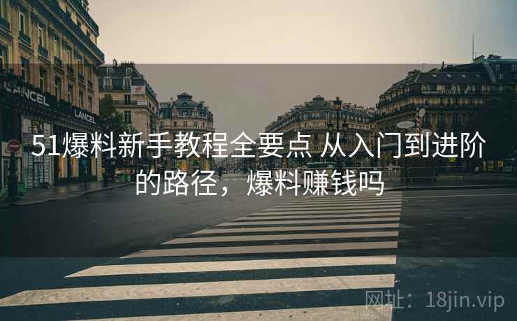 51爆料新手教程全要点 从入门到进阶的路径，爆料赚钱吗