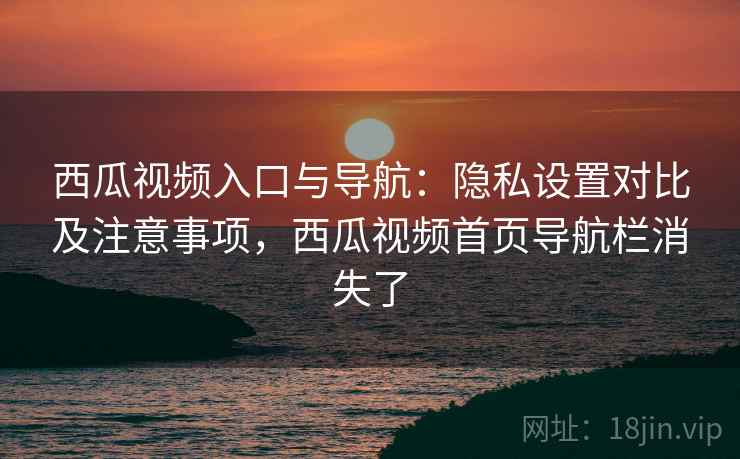 西瓜视频入口与导航：隐私设置对比及注意事项，西瓜视频首页导航栏消失了