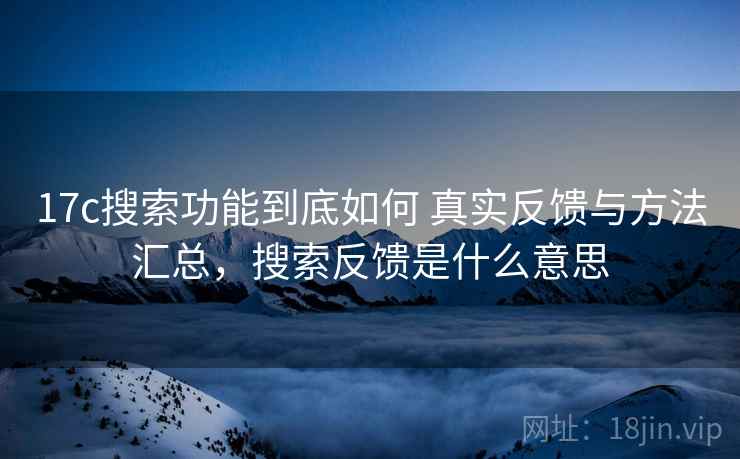 17c搜索功能到底如何 真实反馈与方法汇总，搜索反馈是什么意思