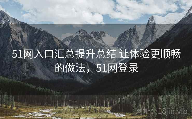51网入口汇总提升总结 让体验更顺畅的做法，51网登录